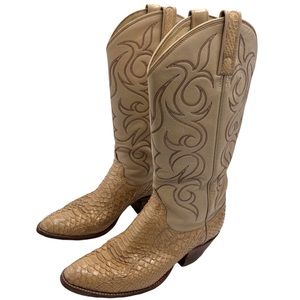 Dan Post Women’s Exotic Beige Snakeskin Western Cowboy Boots Size 7.5 Boots